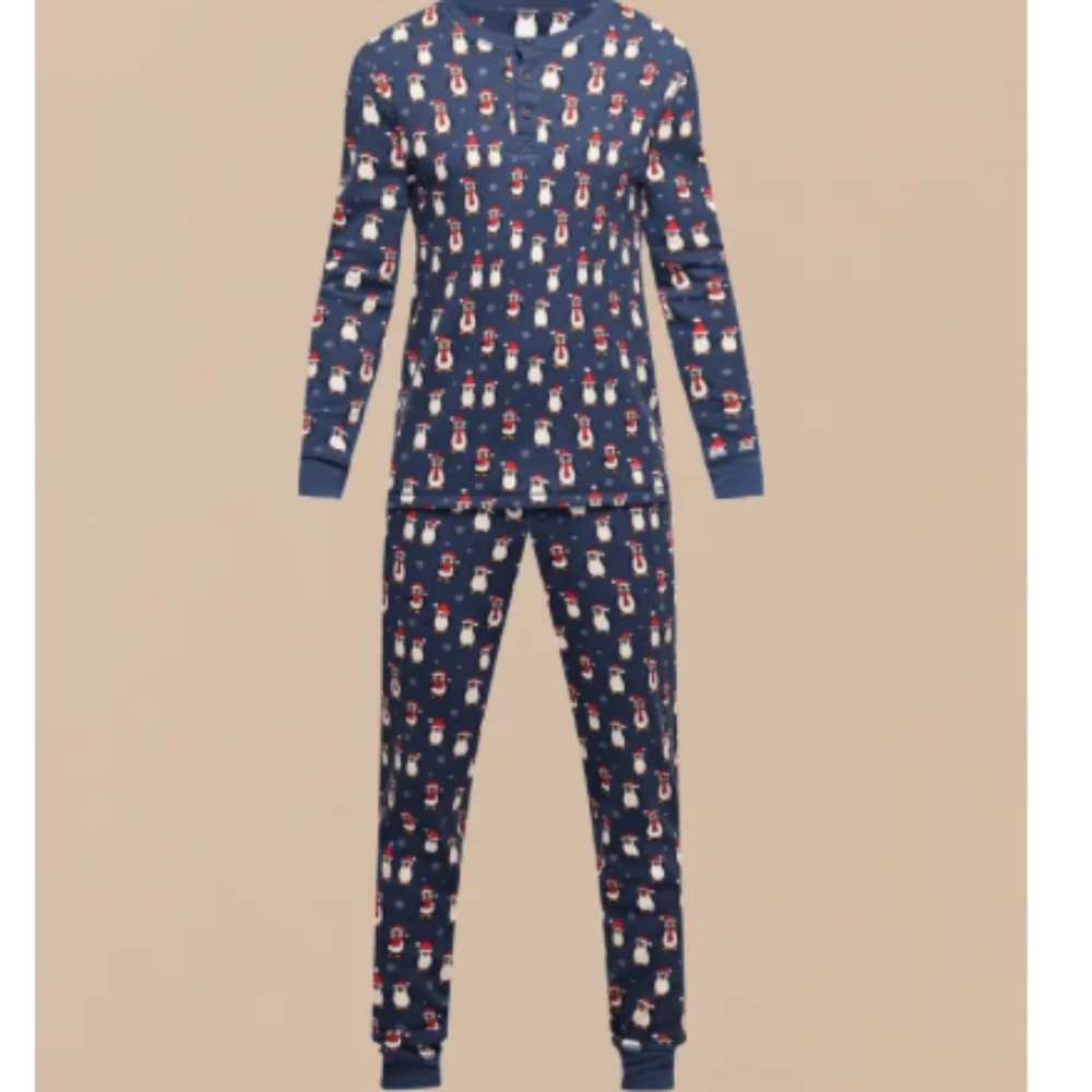 MeUndies Men's Waffle PJ Set. Penguin Parade. Large. Worn for about 5 minutes.